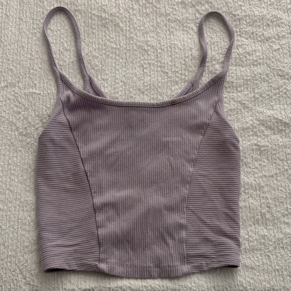 BDG Tops - BDG Lilac Ribbed Crop Top Small